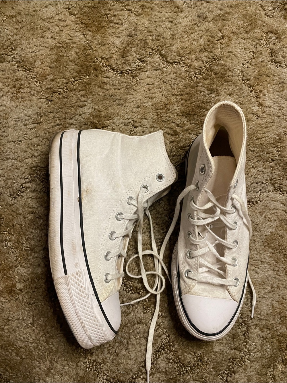 Converse White High-Top Canvas Athletic Shoes